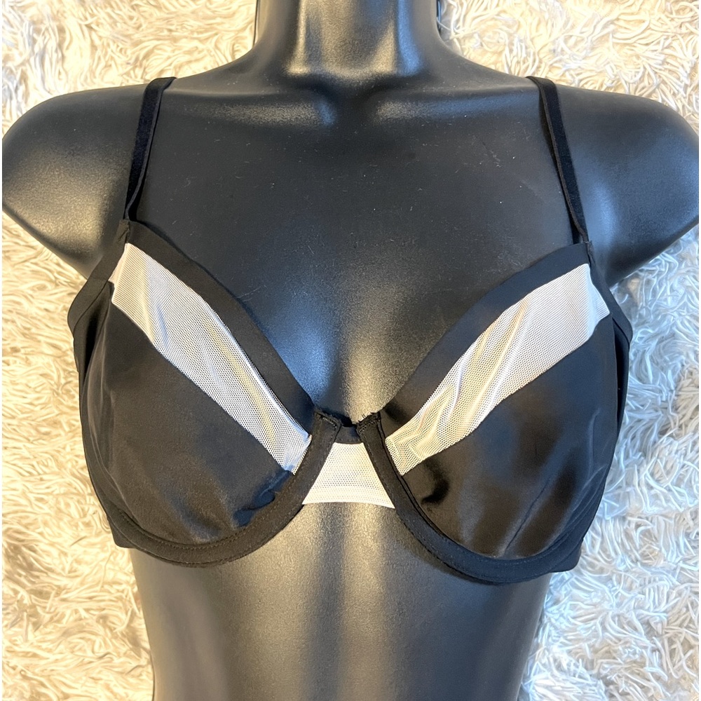 Victoria’s Secret Unlined Demi Mesh Bra Black 32DD